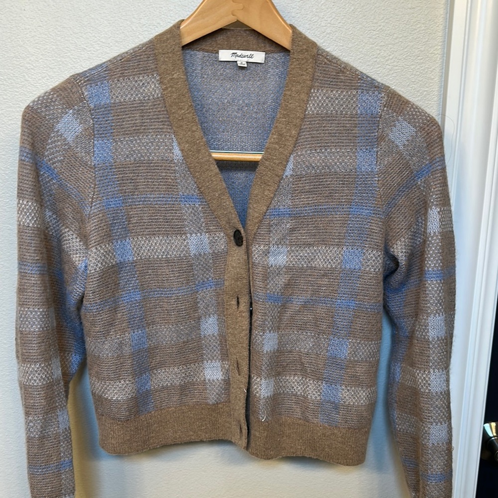 Madewell Plaid Cardigan Sweater